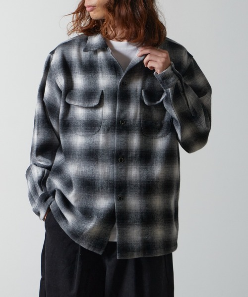 TOWNCRAFT(タウンクラフト)の「TOWNCRAFT/タウンクラフト WOOL CHECK LOOP COLLAR SHIRTS ウール チェック ループカラーシャツ(シャツ/ブラウス・メンズ・ブラウン/ブラック・L/M)」の6枚目の写真