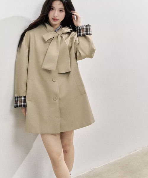 セール】ボウタイミドル丈 トレンチコート SP25f010【SunsetPark