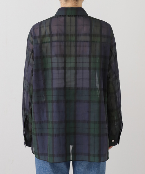 セール】シアーブラックウォッチシャツ（シャツ/ブラウス）｜IENA