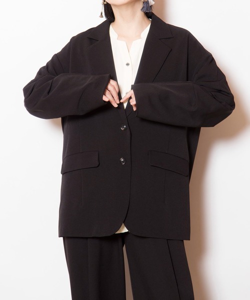 OSMOSIS（オズモーシス）の「タックスリーブテーラードジャケット（テーラードジャケット・レディース・グレー/ブラック/キャメル・ONE SIZE）」の6枚目の写真