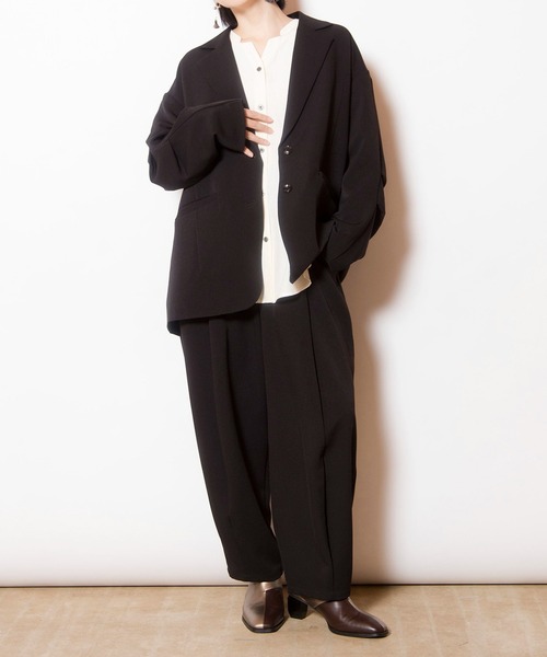 OSMOSIS（オズモーシス）の「タックスリーブテーラードジャケット（テーラードジャケット・レディース・グレー/ブラック/キャメル・ONE SIZE）」の15枚目の写真