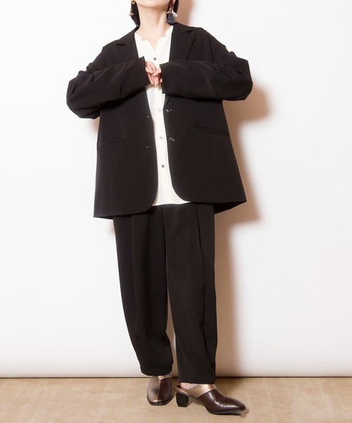 OSMOSIS（オズモーシス）の「タックスリーブテーラードジャケット（テーラードジャケット・レディース・グレー/ブラック/キャメル・ONE SIZE）」の17枚目の写真