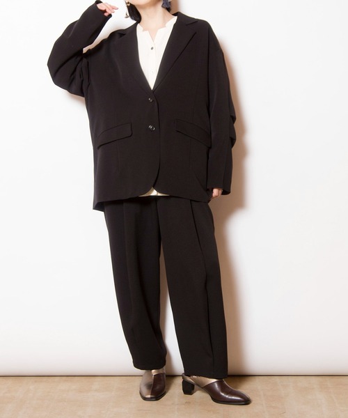 OSMOSIS（オズモーシス）の「タックスリーブテーラードジャケット（テーラードジャケット・レディース・グレー/ブラック/キャメル・ONE SIZE）」の21枚目の写真