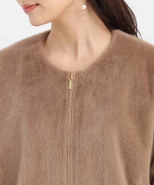 Andemiu（アンデミュウ）の「ノーカラーFファーブルゾン498686（ブルゾン・レディース・グレー/ブラウン/グレイッシュベージュ・FREE）」の14枚目の写真