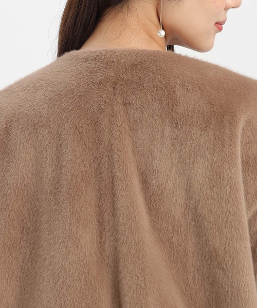 Andemiu（アンデミュウ）の「ノーカラーFファーブルゾン498686（ブルゾン・レディース・グレー/ブラウン/グレイッシュベージュ・FREE）」の9枚目の写真