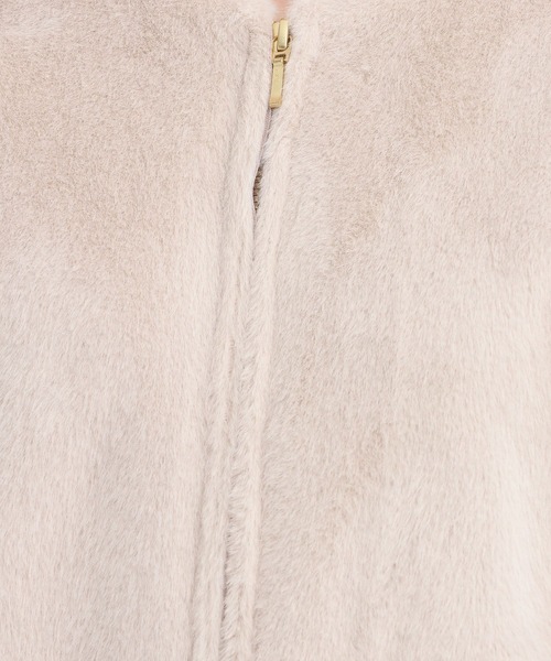 Andemiu（アンデミュウ）の「ノーカラーFファーブルゾン498686（ブルゾン・レディース・グレー/ブラウン/グレイッシュベージュ・FREE）」の10枚目の写真