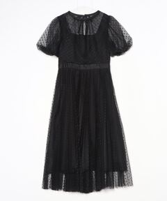 BLACK TULLE WAVE TIERED DRESS（ワンピース）｜Ameri（アメリ）の
