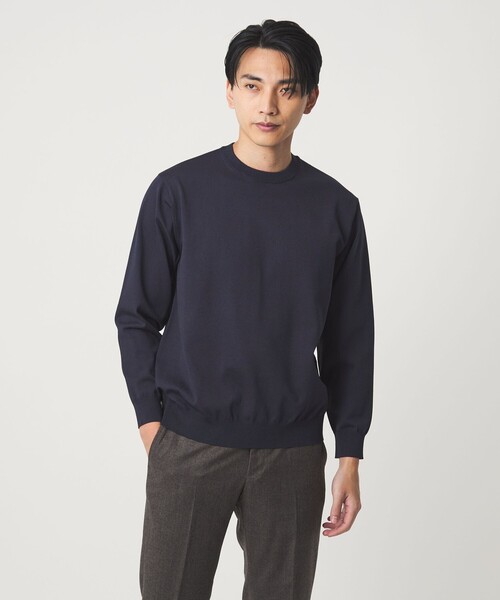 セール】A+ MOULINE ポリエステル クルーネック ニット