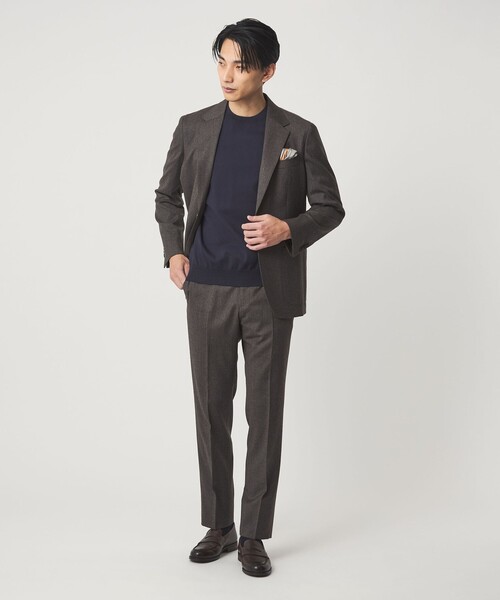 green label relaxing(グリーンレーベルリラクシング)の「A+ MOULINE ポリエステル クルーネック ニット -ウォッシャブル-(ニット/セーター・メンズ・グレー系/ダークグレー/ネイビー・S/M/XL/L)」の4枚目の写真