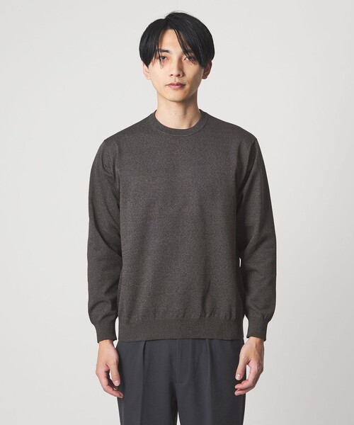green label relaxing(グリーンレーベルリラクシング)の「A+ MOULINE ポリエステル クルーネック ニット -ウォッシャブル-(ニット/セーター・メンズ・グレー系/ダークグレー/ネイビー・S/M/XL/L)」の5枚目の写真