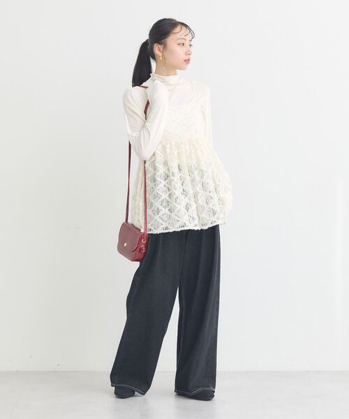 earth music&ecology(アースミュージックアンドエコロジー)の「【吸湿発熱】あったかフェミニンインナー(シアーハイネック)(Tシャツ/カットソー・レディース・オフホワイト/ライトイエロー/ブラック/ブラウン系その他4/ピンク/ライトグリーン/ドット・S/M)」の22枚目の写真