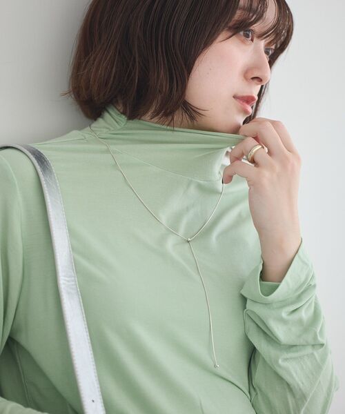earth music&ecology(アースミュージックアンドエコロジー)の「【吸湿発熱】あったかフェミニンインナー(シアーハイネック)(Tシャツ/カットソー・レディース・オフホワイト/ライトイエロー/ブラック/ブラウン系その他4/ピンク/ライトグリーン/ドット・S/M)」の20枚目の写真