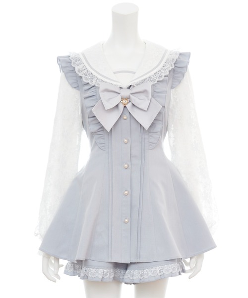 Secret Honey（シークレットハニー）の「レースセーラー襟セットアップ（セットアップ・レディース・ブラック/グレー/ピンク・MEDIUM）」の13枚目の写真