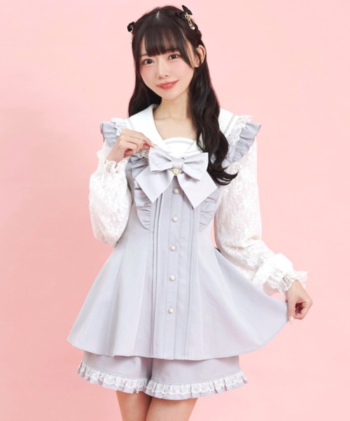 レースセーラー襟半袖セットアップ レースセーラー襟セットアップ（セットアップ）｜Secret Honey