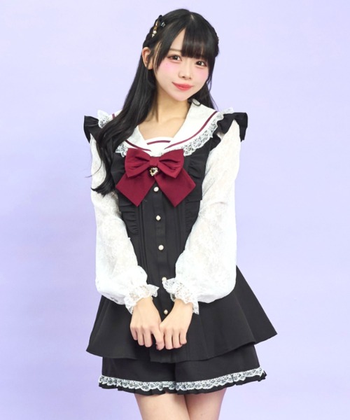 Secret Honey（シークレットハニー）の「レースセーラー襟セットアップ（セットアップ・レディース・ブラック/グレー/ピンク・MEDIUM）」の8枚目の写真