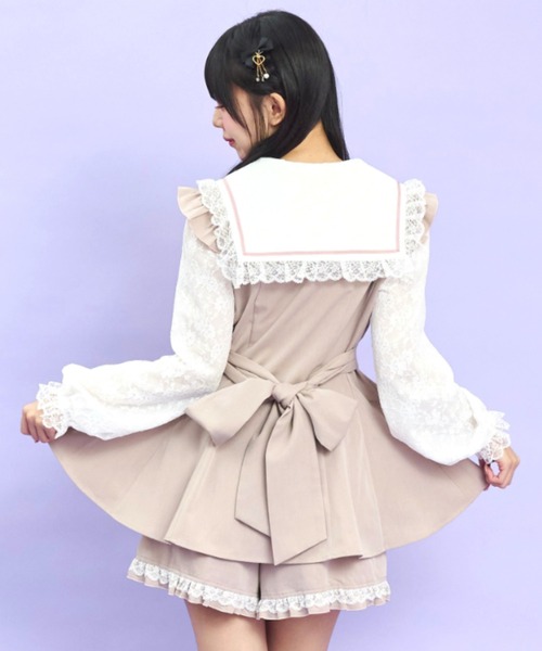 Secret Honey（シークレットハニー）の「レースセーラー襟セットアップ（セットアップ・レディース・ブラック/グレー/ピンク・MEDIUM）」の11枚目の写真