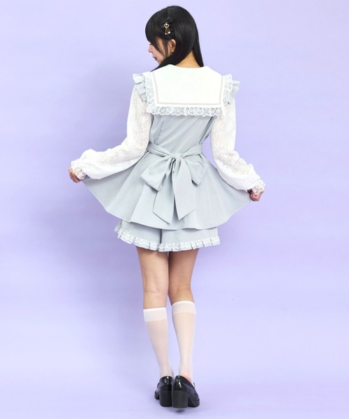 Secret Honey（シークレットハニー）の「レースセーラー襟セットアップ（セットアップ・レディース・ブラック/グレー/ピンク・MEDIUM）」の9枚目の写真