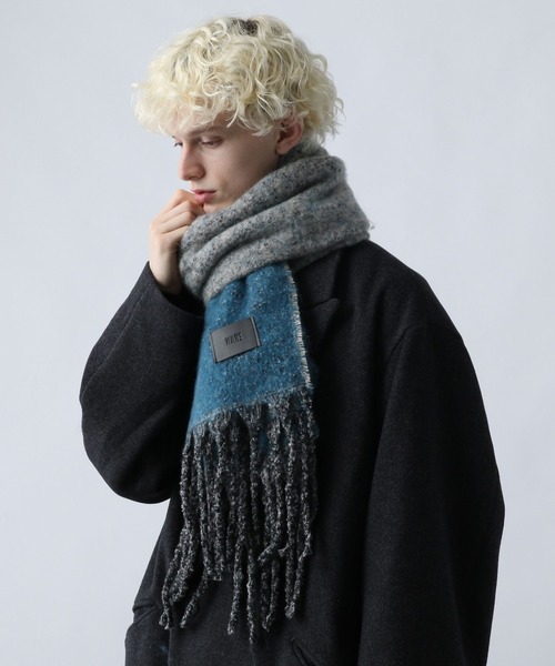 HARE（ハレ）の「【WEB限定】グラデシャギーマフラー(HARE)（マフラー・メンズ・ブラック系その他/ブルー系その他・FREE）」の2枚目の写真