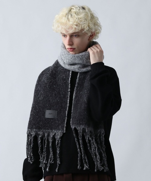 HARE（ハレ）の「【WEB限定】グラデシャギーマフラー(HARE)（マフラー・メンズ・ブラック系その他/ブルー系その他・FREE）」の4枚目の写真