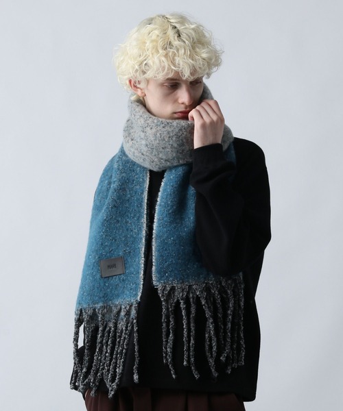 HARE（ハレ）の「【WEB限定】グラデシャギーマフラー(HARE)（マフラー・メンズ・ブラック系その他/ブルー系その他・FREE）」の5枚目の写真
