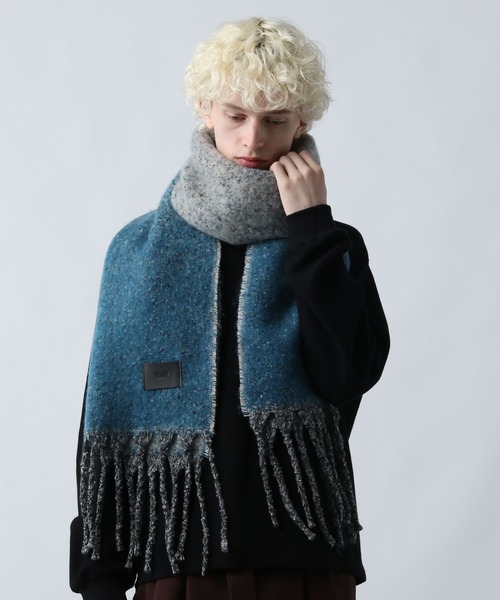HARE（ハレ）の「【WEB限定】グラデシャギーマフラー(HARE)（マフラー・メンズ・ブラック系その他/ブルー系その他・FREE）」の8枚目の写真