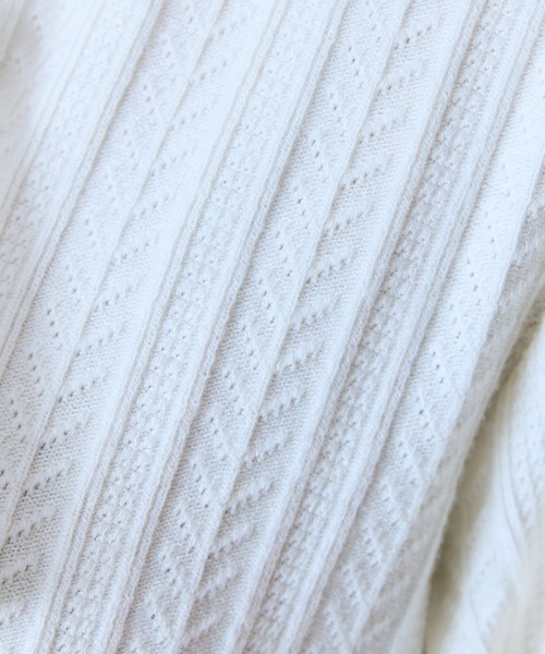 marun（マルン）の「＜大きいサイズ＞ボータイ袖レースニットソー marun（Tシャツ/カットソー・レディース・イエロー/オフホワイト/グレー・L/LL/3L/4L/5L）」の15枚目の写真