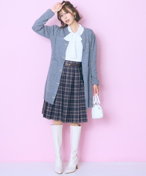 marun（マルン）の「＜大きいサイズ＞ボータイ袖レースニットソー marun（Tシャツ/カットソー・レディース・イエロー/オフホワイト/グレー・L/LL/3L/4L/5L）」の12枚目の写真