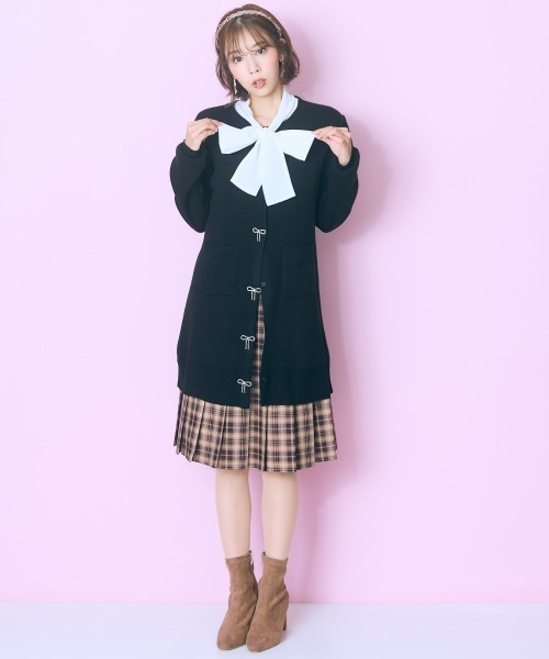 marun（マルン）の「＜大きいサイズ＞ボータイ袖レースニットソー marun（Tシャツ/カットソー・レディース・イエロー/オフホワイト/グレー・L/LL/3L/4L/5L）」の10枚目の写真