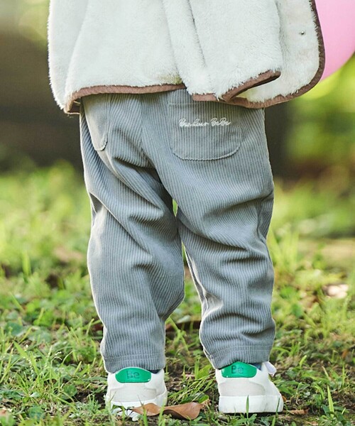 BeBe（ベベ）の「ニットコールポケットロングパンツ(80~100cm)（その他パンツ・キッズ・グレー/ブルー・80ｃｍ/90cm）」の2枚目の写真