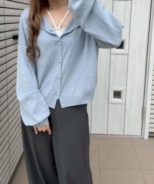 NOAHL(ノアル)の「【NOAHL】《まんちゃんコラボ》2wayニットカーディガン(カーディガン/ボレロ・レディース・ブルー/ピンク/ベージュ/ブラウン/アイボリー・FREE)」の15枚目の写真
