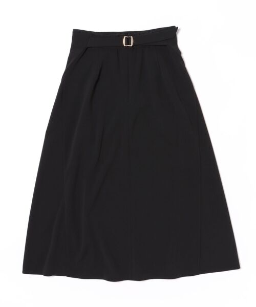 STRAWBERRY-FIELDS（ストロベリーフィールズ）の「パーフェクトジャージ_2タックフレアースカート（スカート・レディース・モカ/ブラック・2）」の3枚目の写真