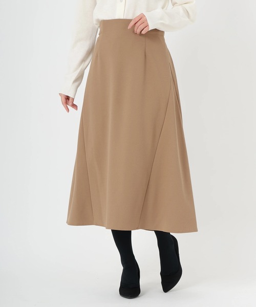 STRAWBERRY-FIELDS（ストロベリーフィールズ）の「パーフェクトジャージ_2タックフレアースカート（スカート・レディース・モカ/ブラック・2）」の2枚目の写真