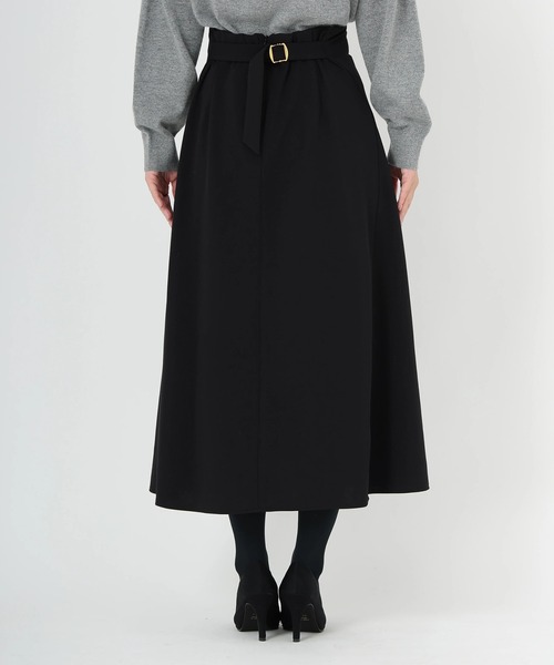 STRAWBERRY-FIELDS（ストロベリーフィールズ）の「パーフェクトジャージ_2タックフレアースカート（スカート・レディース・モカ/ブラック・2）」の6枚目の写真