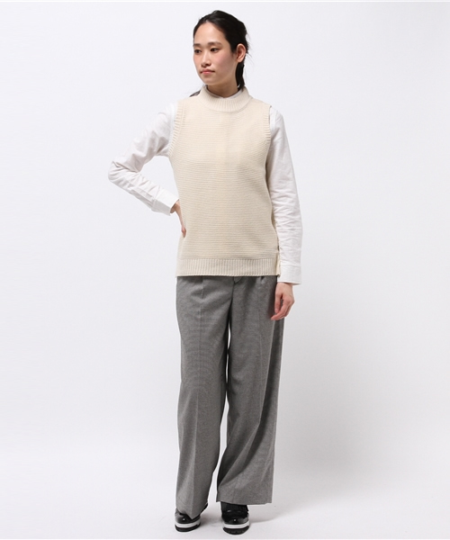 ikka(イッカ)の「5Gガーター編みベスト(ベスト・レディース・オフホワイト/ネイビー/ボルドー・LARGE/MEDIUM)」の7枚目の写真