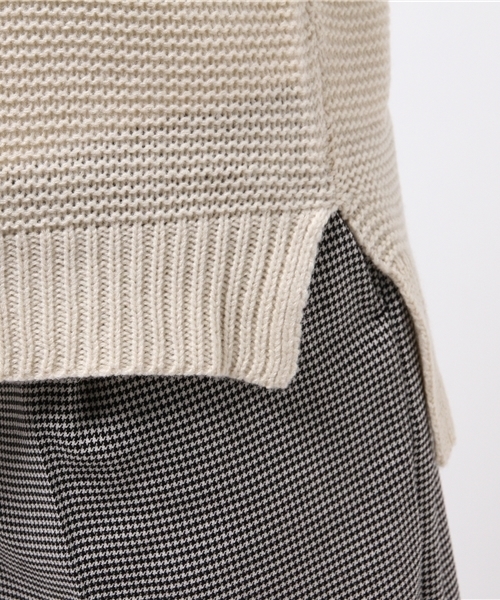 ikka(イッカ)の「5Gガーター編みベスト(ベスト・レディース・オフホワイト/ネイビー/ボルドー・LARGE/MEDIUM)」の9枚目の写真