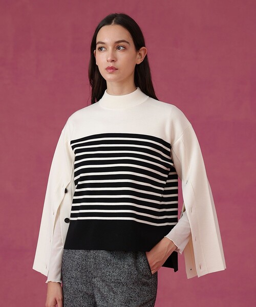 ANAYI(アナイ)の「メリノウール釦スリーブ プルオーバー(ニット/セーター・レディース・ホワイト系その他/オフホワイト/ネイビー・38/36)」の14枚目の写真