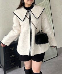 prose verse | 裏キルトビッグカラーパイピングペプラムボアブルゾン(ブルゾン)