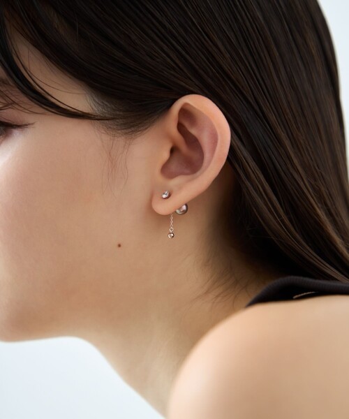ete（エテ）の「[オーナメントピアス] パール/ビジュー（ピアス（片耳用）・レディース・ピンクゴールド/イエローゴールド・FREE）」の3枚目の写真