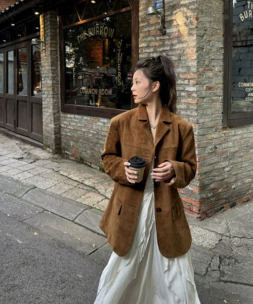 セール】スエードタッチ ライトテーラードジャケット（テーラード