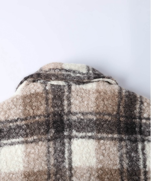 セール】【yc__mam select】リングボア チェック柄 ダブルジャケット