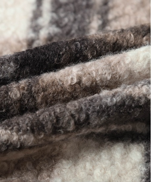 セール】【yc__mam select】リングボア チェック柄 ダブルジャケット