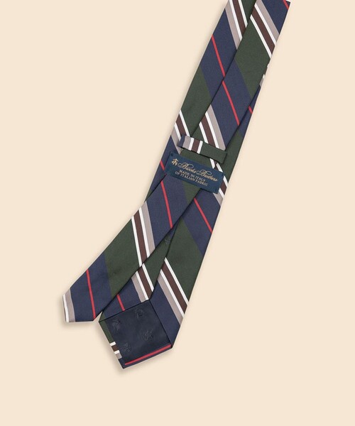 BROOKS BROTHERS（ブルックスブラザーズ）の「シルク／コットン　モガドール　マルチストライプタイ（ネクタイ・メンズ・イエロー/オリーブ・ONE SIZE）」の3枚目の写真