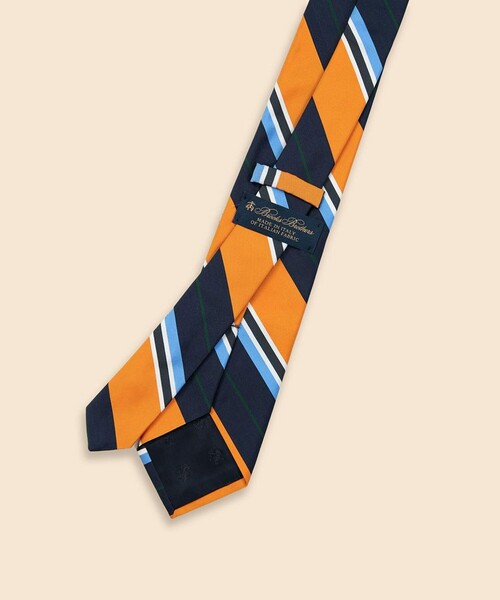 BROOKS BROTHERS（ブルックスブラザーズ）の「シルク／コットン　モガドール　マルチストライプタイ（ネクタイ・メンズ・イエロー/オリーブ・ONE SIZE）」の4枚目の写真