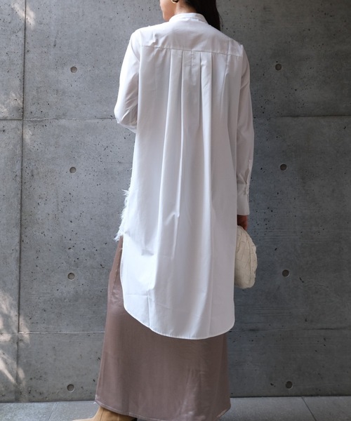 CIEL'AIR（シエルエアー）の「JACQUARD SHIRT(ｼﾞｬｶﾞｰﾄﾞｼｬﾂ)（シャツ/ブラウス・レディース・ブラック/ホワイト・MEDIUM）」の4枚目の写真