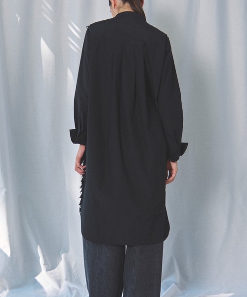 CIEL'AIR（シエルエアー）の「JACQUARD SHIRT(ｼﾞｬｶﾞｰﾄﾞｼｬﾂ)（シャツ/ブラウス・レディース・ブラック/ホワイト・MEDIUM）」の14枚目の写真