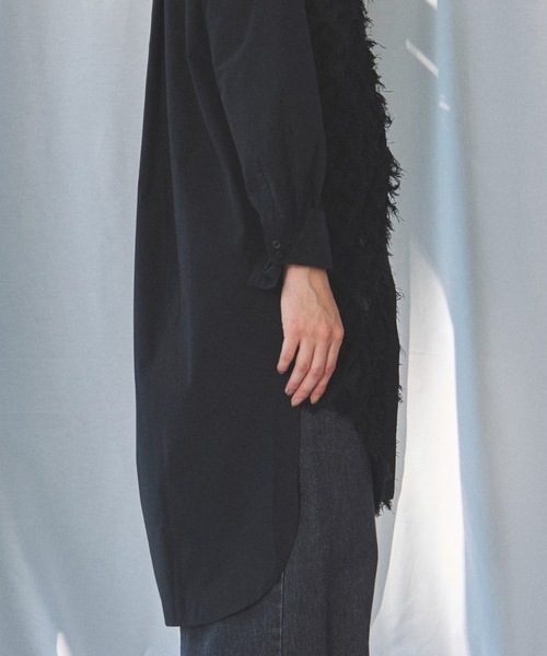 CIEL'AIR（シエルエアー）の「JACQUARD SHIRT(ｼﾞｬｶﾞｰﾄﾞｼｬﾂ)（シャツ/ブラウス・レディース・ブラック/ホワイト・MEDIUM）」の17枚目の写真