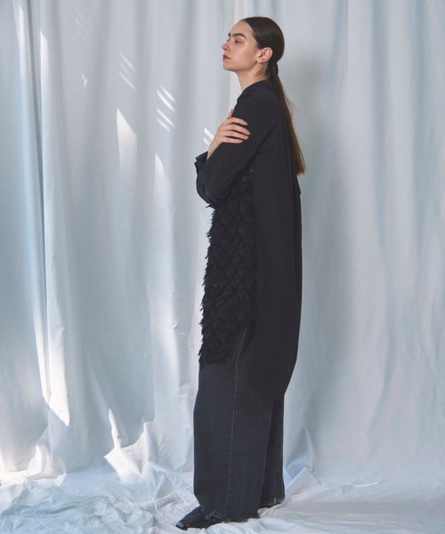 CIEL'AIR（シエルエアー）の「JACQUARD SHIRT(ｼﾞｬｶﾞｰﾄﾞｼｬﾂ)（シャツ/ブラウス・レディース・ブラック/ホワイト・MEDIUM）」の18枚目の写真