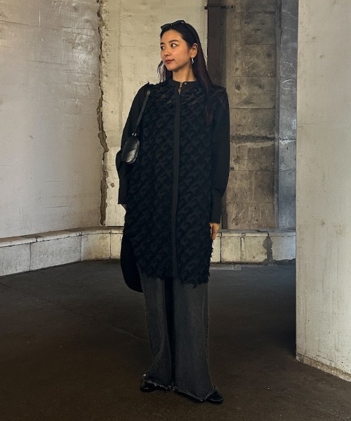 CIEL'AIR（シエルエアー）の「JACQUARD SHIRT(ｼﾞｬｶﾞｰﾄﾞｼｬﾂ)（シャツ/ブラウス・レディース・ブラック/ホワイト・MEDIUM）」の21枚目の写真