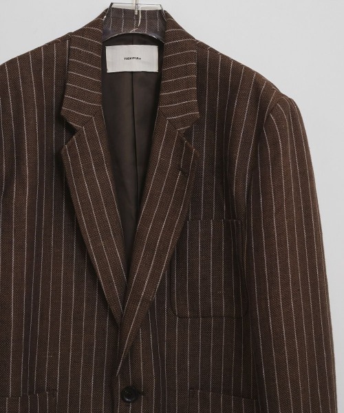 TODAYFUL(トゥデイフル)の「TODAYFUL Boyfriend Stripe Linen Jacket ボーイフレンドストライプリネンジャケット/12610108(テーラードジャケット・レディース・ブラウン・36)」の6枚目の写真