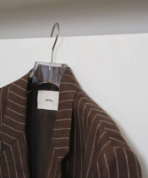 TODAYFUL(トゥデイフル)の「TODAYFUL Boyfriend Stripe Linen Jacket ボーイフレンドストライプリネンジャケット/12610108(テーラードジャケット・レディース・ブラウン・36)」の7枚目の写真